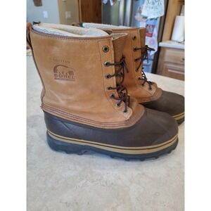 Sorel Chiefton Insulated heavy Duty Leather Duck Boot Sno cold weather Men SZ 10